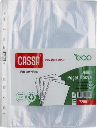 Cassa Poşet Dosya Eco 35 Micron 100 Lü A4 Şeffaf Poşet Dosya