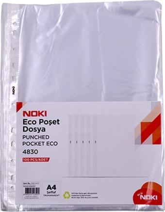 Noki Poşet Dosya Ekonomik A4 Şeffaf Dosya 100 Lü Paket