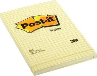 Post-it Yapışkanlı Not Kağıdı Büyük Boy Kareli 100 Yaprak 102x152 Mm Sarı 662