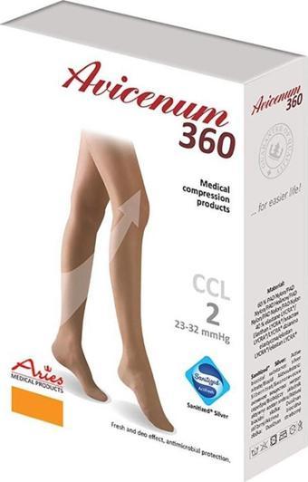 Avicenum CCL2 PHELEBO 360 AT, Burnu Kapalı Orta Basınç Külotlu Çorabı, ( M - Beden ) Ten Rengi