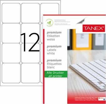 Tanex Lazer Etiket 100 Yaprak 63x72 Mm Lazer Yazıcı Etiketi