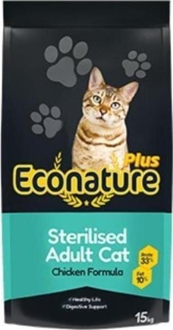 Econature Plus Tavuklu Kısırlaştırılmış Yetişkin Kedi Maması 15 Kg