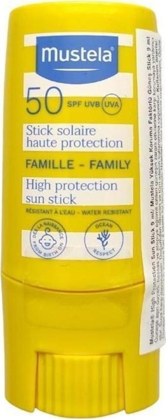 Tüm Aile İçin SPF50 Çok Yüksek Koruma Faktörlü Güneş Stick 9ml