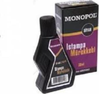 Monopol Istampa Mürekkebi 30 ML Siyah Stampa Mürekkebi (12 Li Paket)