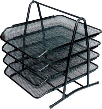 Cassa Evrak Rafı Metal Perforeli 4 Lü Siyah 8934