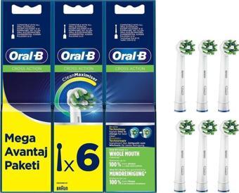 Oral-B Cross Action Şarjlı Diş Fırçası Yedek Başlığı 6’Lı