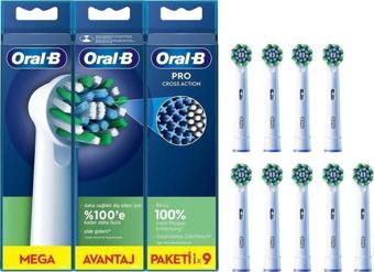 Oral-B Cross Action Şarjlı Diş Fırçası Yedek Başlığı 9’Lu