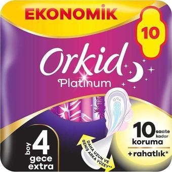 Orkid Platinum Gece Ekstra Hijyenik Ped 10 Adet Ekonomik Paket