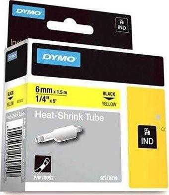 Dymo Rhinopro Isıyla Küçülen Şerit 6 mm x 1,5 metre Sarı/Siyah 18052