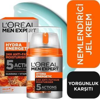 L'Oréal Paris Men Expert Hydra Energetic Yorgunluk Karşıtı Nemlendirici Jel Yüz Kremi 50ml