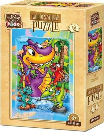 Art Kids Balıkçı Dinazorlar 16 Parça Ahşap Puzzle 5857