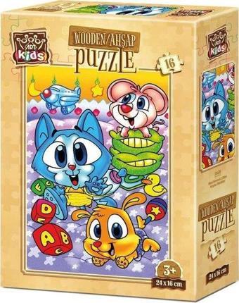 Art Kids Haylaz Minikler 16 Parça Ahşap Puzzle 5859