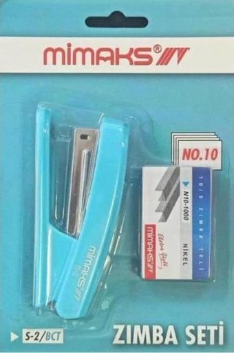 Mimaks Zımba & No: 10 Zımba Teli Set Turkuaz Zımba Makinesı Seti