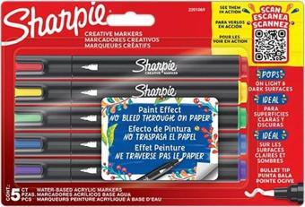 Sharpie Markör Akrilik Yuvarlak Uç 5 Li Blister Yuvarlak Uç Akrilik Markör