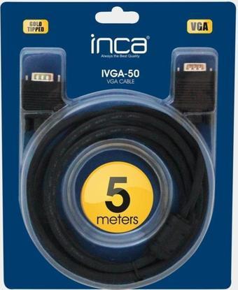 Inca IVGA-50 Vga 5MT Altın Uçlu Blister VGA Kablo ( yüzde 99.50 Bakır)