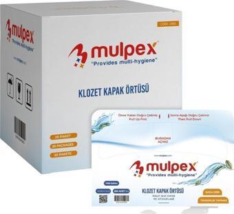 Mulpex Hijyenik Klozet Kapak Örtüsü 10 Pkt. : 2500 Adet (%100 Selüloz)