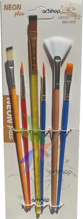 Artshop 6 Lı Multi Set Akrilik, Yağlı, Guaj, Sulu Boya Resim Fırçaları