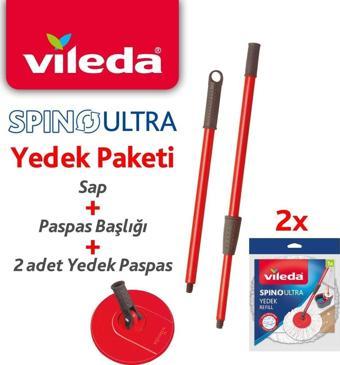 Vileda Spino Ultra Yedek Sap + Başlık + 2 Adet Yedek Paspas Paketi 