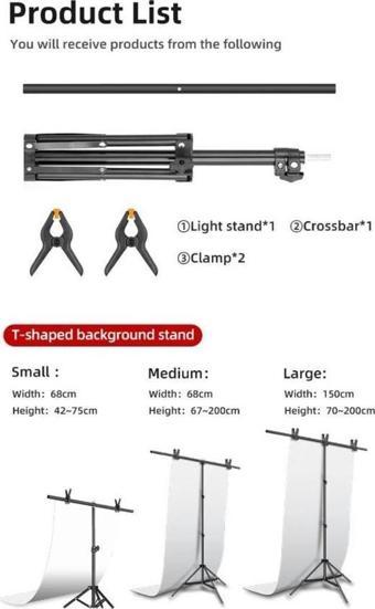 Camten BS-10 Taşınabilir 80x160cm PVC Fon ve Stand Kit