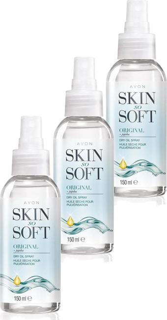 Avon Skin So Soft Orijinal Kuru Yağ Spreyi 150 Ml. Üçlü Set