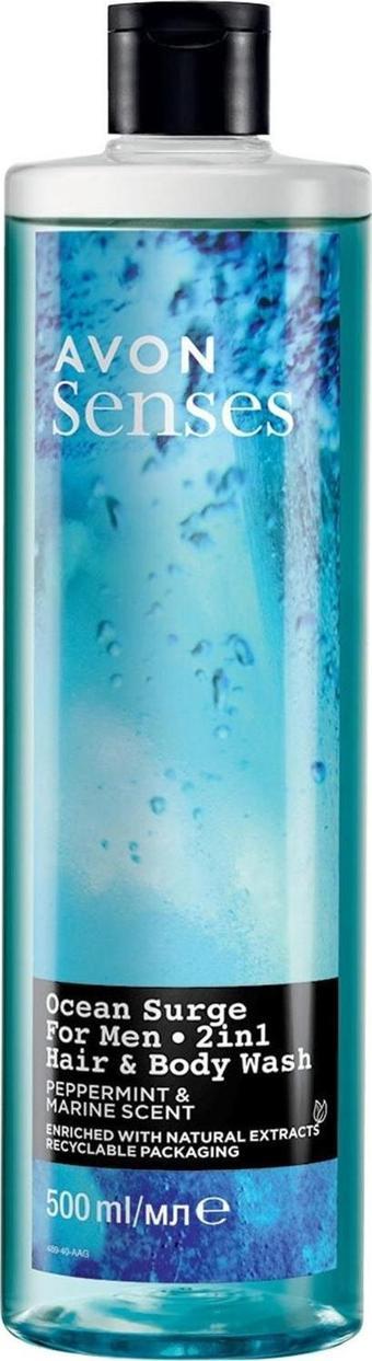 Avon Senses Ocean Surge Nane ve Deniz Kokulu Saç ve Vücut için Erkek Duş Jeli 500 Ml.
