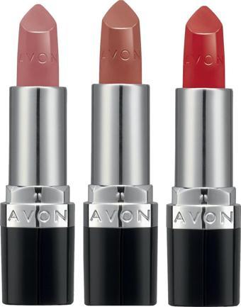 Avon Ultra Kremsi Ruj Paketi Blush Nude, Cappuccino ve Red 2000