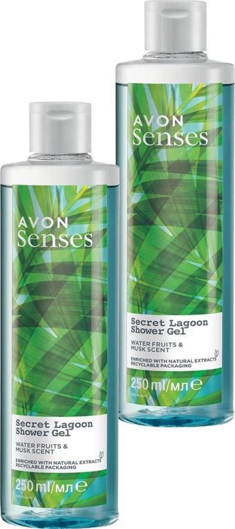 Avon Senses Secret Lagoon Su Meyveleri ve Misk Kokulu Duş Jeli 250 Ml. İkili Set