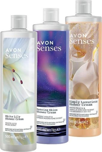 Avon Senses Simply Luxurious, Dancing Skies ve White Lily Duş Jeli Paketi