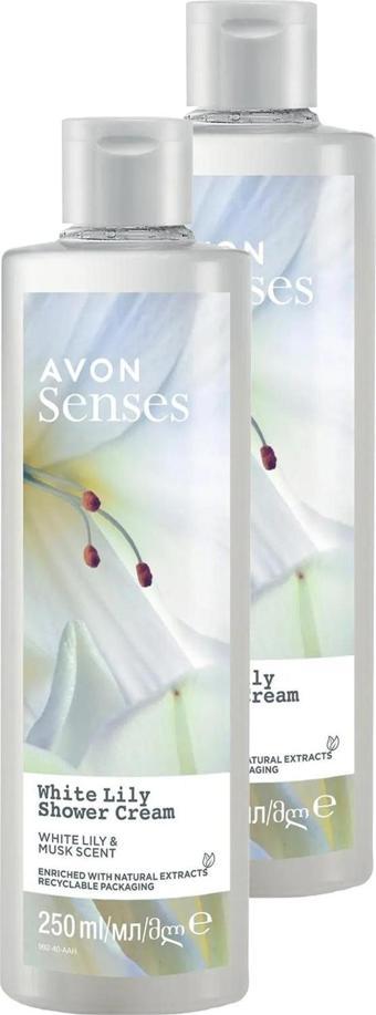 Avon Senses White Lily  Beyaz Zambak Kokulu Duş Jeli 250 Ml. İkili Set