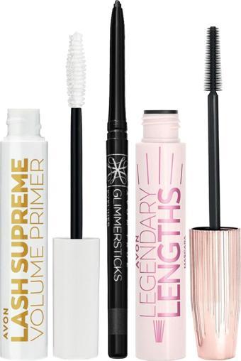 Avon Legendary Lengths Maskara Glimmersticks Göz Kalemi ve Lash Supreme Maskara Bazı Paketi