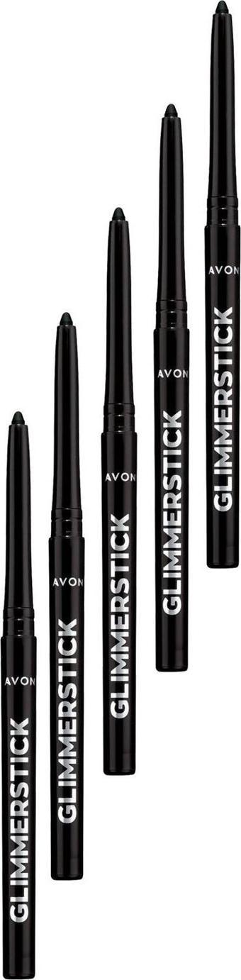 Avon Glimmersticks Asansörlü Açılıp Kapanabilen Göz Kalemi Blackest Black Beşli Set