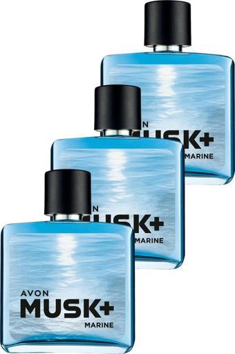 Avon Musk Marine Erkek Parfüm Edt 75 Ml. Üçlü Set