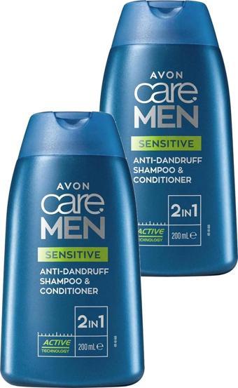 Avon Care Men Sensitive 2'si 1 Arada Kepek Önleyici Şampuan ve Saç Kremi 200 Ml. İkili Set