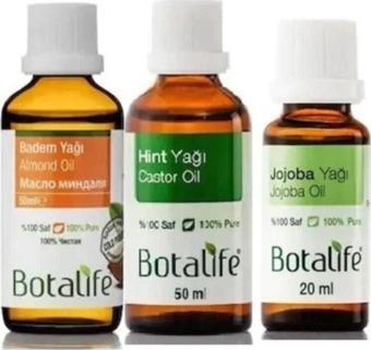 Botalife Badem Yağı Hint Yağı Jojoba Yağı 3 Lü Set