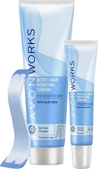 Avon Work Vücut ve Yüz için Tüy Dökücü Krem Paketi