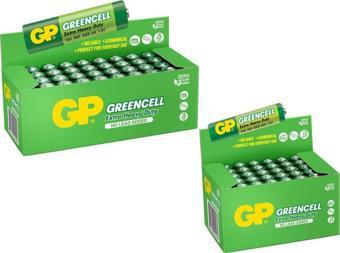 GP Batteries 40'lı Greencell AAA Boy İnce Pil & GP 40'lı Greencell AA Boy Kalem Çinko Karbon Pil