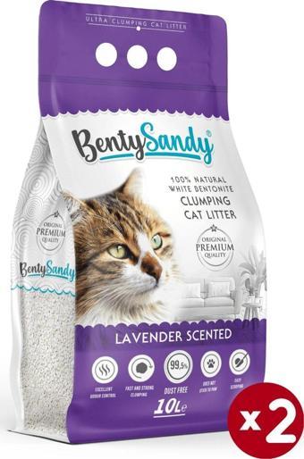 Benty Sandy Lavanta Kokulu Topaklanan Ince Taneli Kedi Kumu 10lx2