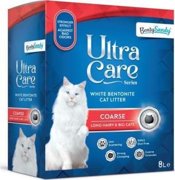 Benty Sandy Ultra Care Series Büyük Ve Uzun Tüylü Kediler Için Iri Taneli Topaklanan Kedi Kumu 8l