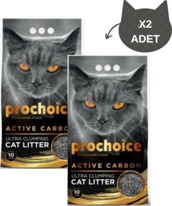 Pro Choice Bentonit Cat Litter Active Carbon Kedi Kumu (2 ADET-20 L)