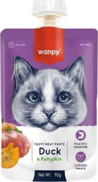 ARRAY Wanpy Taze Ördekli Ve Bal Kabaklı Kedi Et Ezmesi 90 Gr