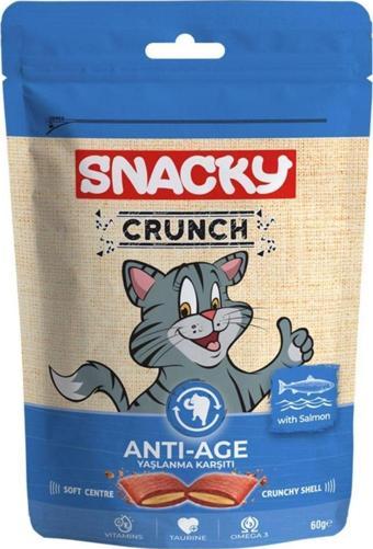 Snacky Crunch Anti Age Yaşlanma Karşıtı Somonlu Kedi Ödülü 60GR