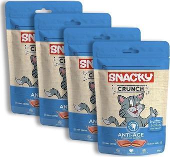 Snacky Crunch Kedi Ödül Maması - Anti-age Somonlu - 4'lü Paket