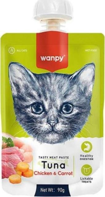 Wanpy Taze Ton Balıklı Ve Tavuklu Et Ezmesi Doğal Kedi Ödülü 90 gr - Pıwp-038