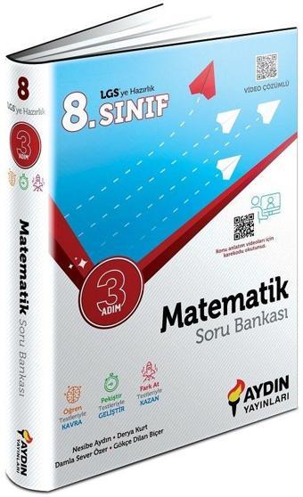 Aydın 8. Sınıf LGS Matematik Üç Adım Soru Bankası Aydın Yayınları - Aydın Yayınları