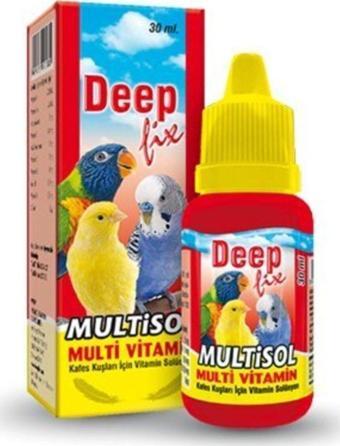 Deep Fix Multisol Kafes Kuşları Için Multivitamin Takviyesi 30 ml