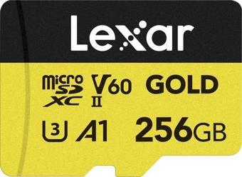 Lexar 256GB Gold 280MB/s V60 UHS-II microSDXC Hafıza Kartı