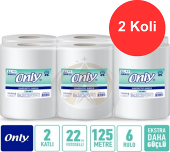 Only Fotoselli Kağıt Havlu 8 Kg. 22 cm. 6 Rulo x 2 Koli (6x2:12 Rulo)