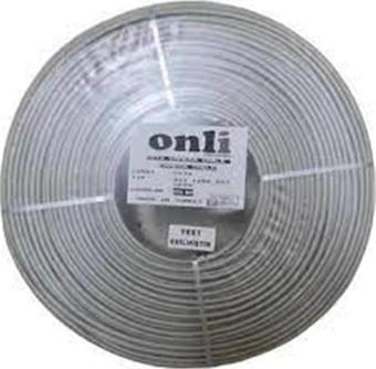 Onli ON-2201 2+1 1x0,22 mini Coax 2x0,22mm 250 metre CCA Kamera Kablosu