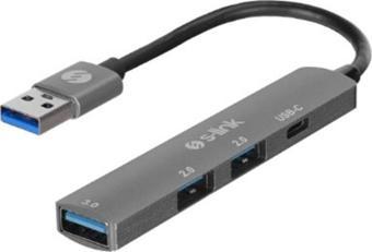S-link SW-U322 2-USB2.0, 1-USB3.0, 1-Type-C Type-C Metal USB Hub