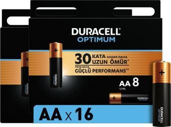 Duracell Optimum AA Alkalin Pil, 1,5 V LR6 MN1500, 16’lı paket